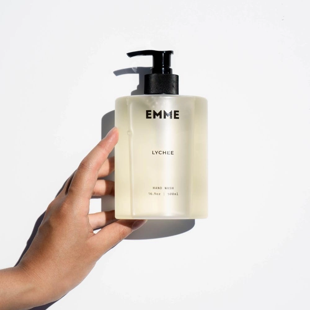 EMME nyc Hand Wash - Scented Liquid Hand Soap, Gentle Formula, Natural, Non-Toxic, Refillable Bottle 16.9 oz (Lychee)