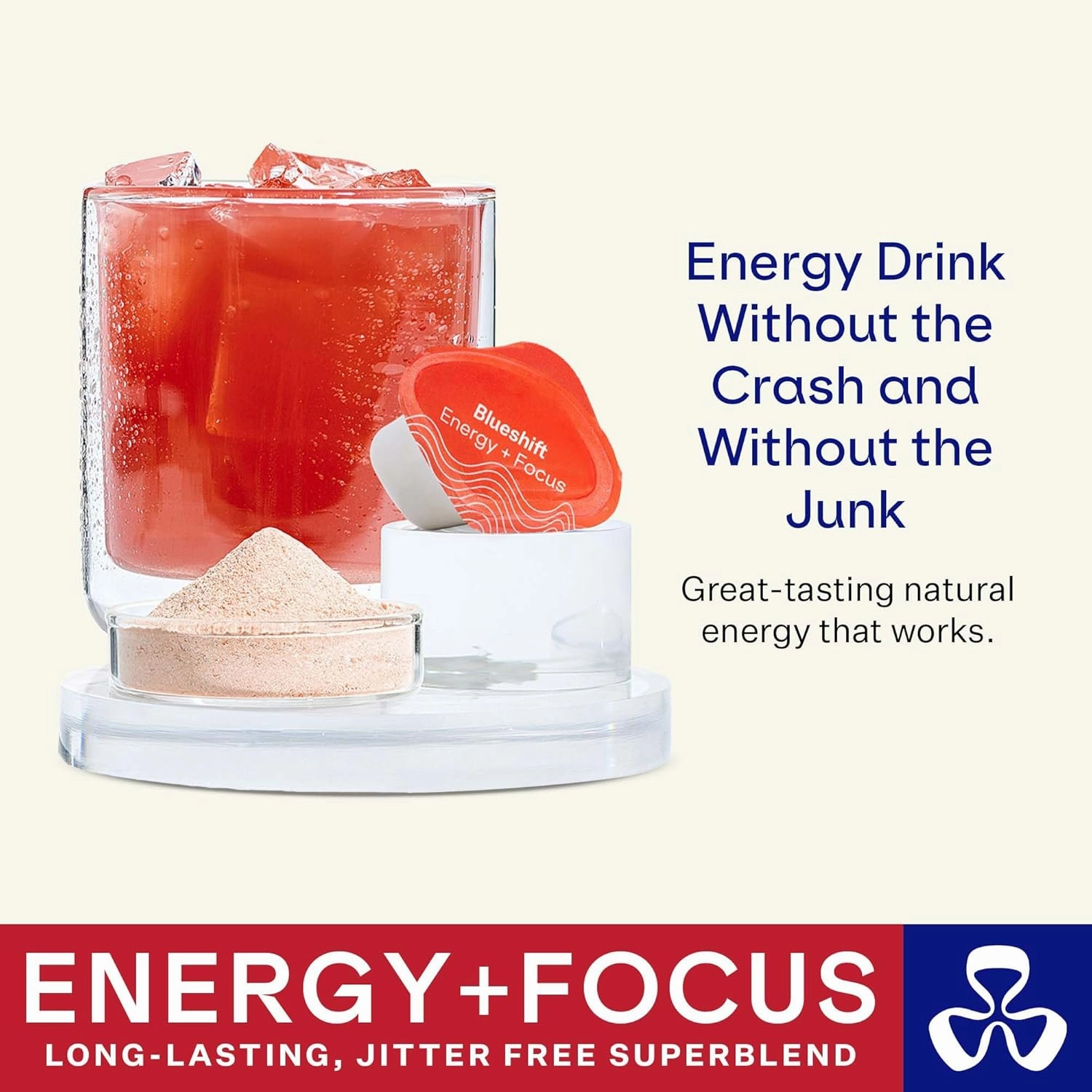 Energy   Focus - Less-Sweet Super Clean Plant-Based Energy Drink for Adults, with Guarana, Green Tea, Rhodiola, Caffeine, B Vitamins for Clarity & Focus, No Sugar - Powder Pods (14 Pack)