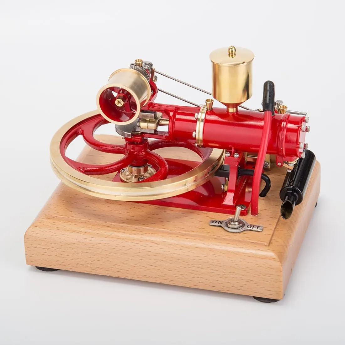 Engine Model Kit, Mini 1.9CC Horizontal Single Cylinder Four-Stroke Internal Combustion Engine Model for Three-Wheelers,Science and Education Gifts for Technology Enthusiasts, Red Version