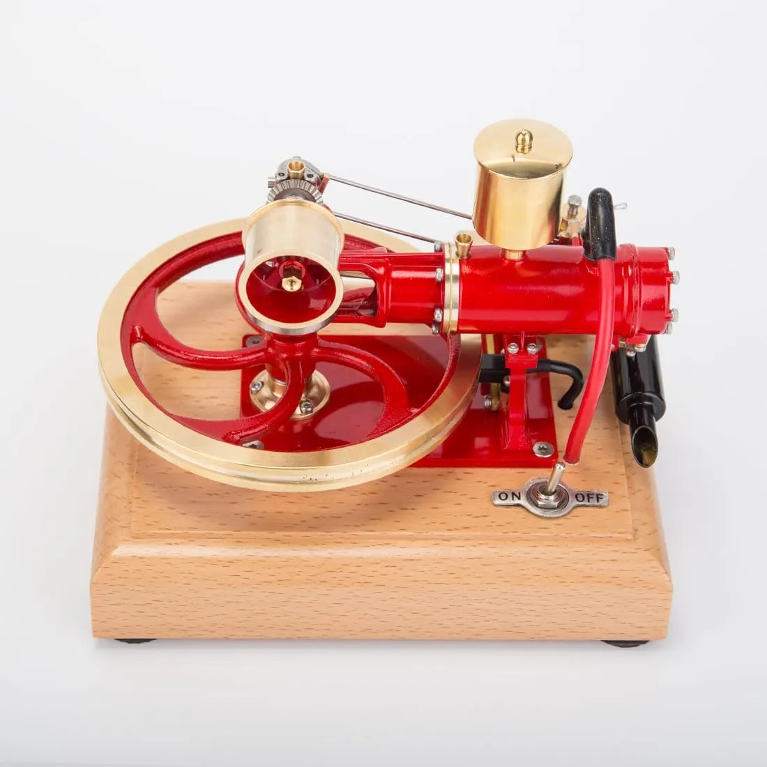 Engine Model Kit, Mini 1.9CC Horizontal Single Cylinder Four-Stroke Internal Combustion Engine Model for Three-Wheelers,Science and Education Gifts for Technology Enthusiasts, Red Version