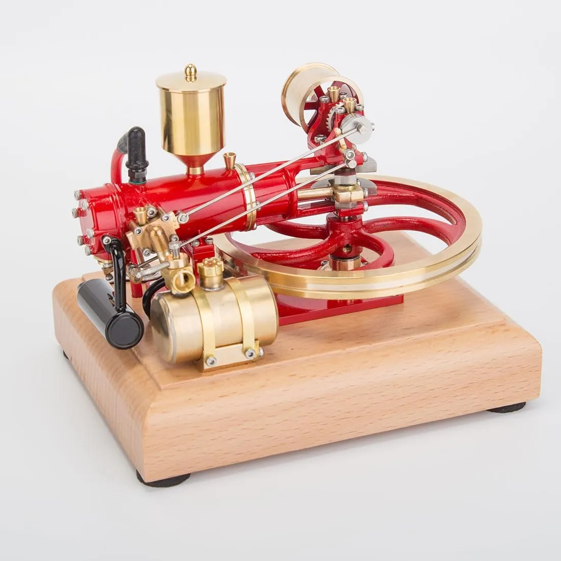 Engine Model Kit, Mini 1.9CC Horizontal Single Cylinder Four-Stroke Internal Combustion Engine Model for Three-Wheelers,Science and Education Gifts for Technology Enthusiasts, Red Version