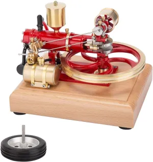 Engine Model Kit, Mini 1.9CC Horizontal Single Cylinder Four-Stroke Internal Combustion Engine Model for Three-Wheelers,Science and Education Gifts for Technology Enthusiasts, Red Version