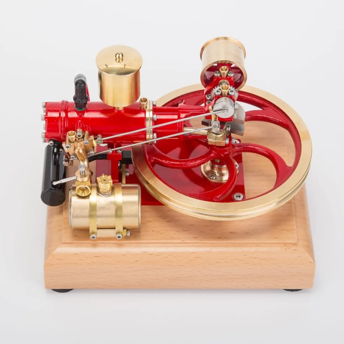 Engine Model Kit, Mini 1.9CC Horizontal Single Cylinder Four-Stroke Internal Combustion Engine Model for Three-Wheelers,Science and Education Gifts for Technology Enthusiasts, Red Version