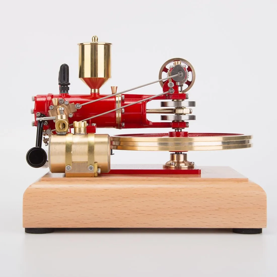 Engine Model Kit, Mini 1.9CC Horizontal Single Cylinder Four-Stroke Internal Combustion Engine Model for Three-Wheelers,Science and Education Gifts for Technology Enthusiasts, Red Version
