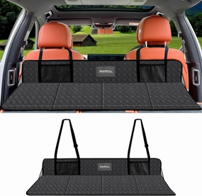 EULANT Portable Air Mattresses for Sleeping,Leather Car Rear Seat Mattress Extension Plate,Folding Car Bed Mattress Increase Travel Trunk Space & Car Bed Camping Space for Car/SUV/Model Y/3
