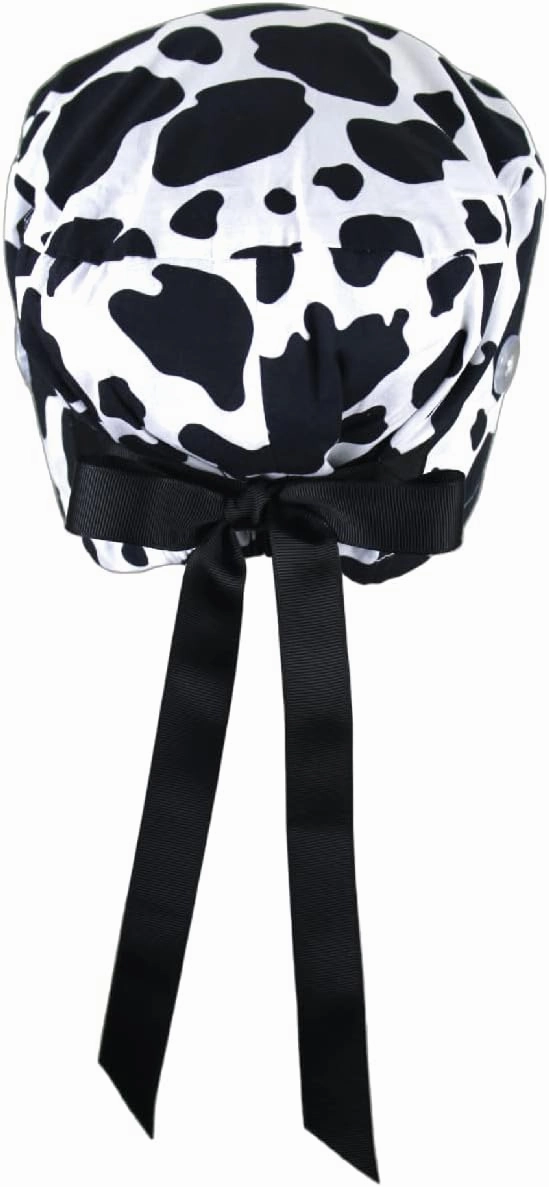 Euro Style Scrub Cap for Women & Men with Ribbon Ties & Buttons, Head Cover for Long or Short Hair