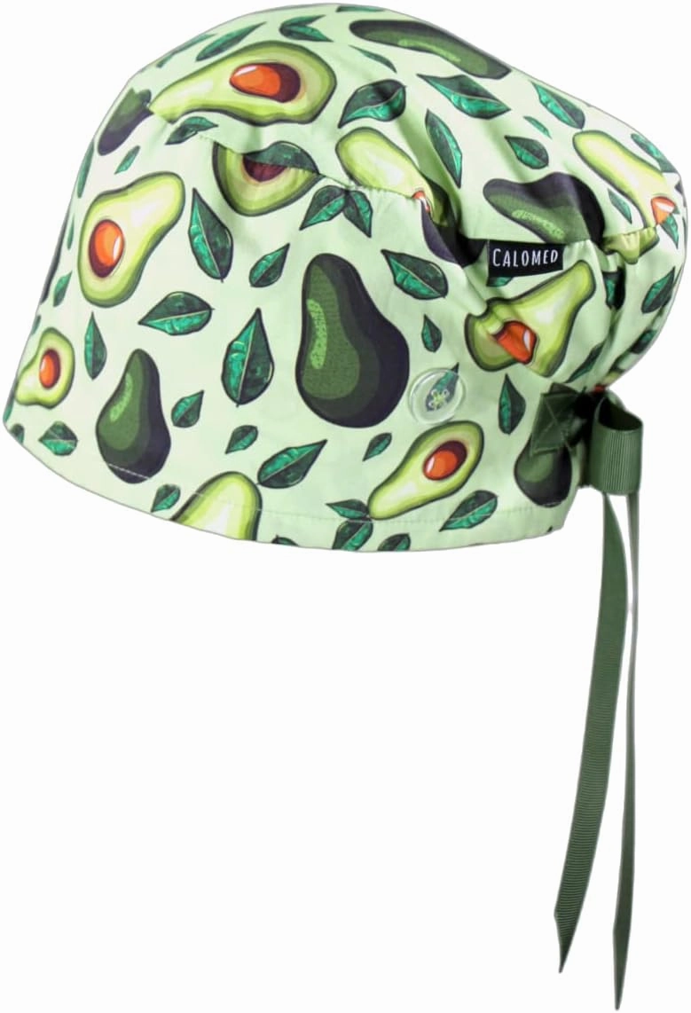 Euro Style Scrub Cap for Women & Men with Ribbon Ties & Buttons, Head Cover for Long or Short Hair
