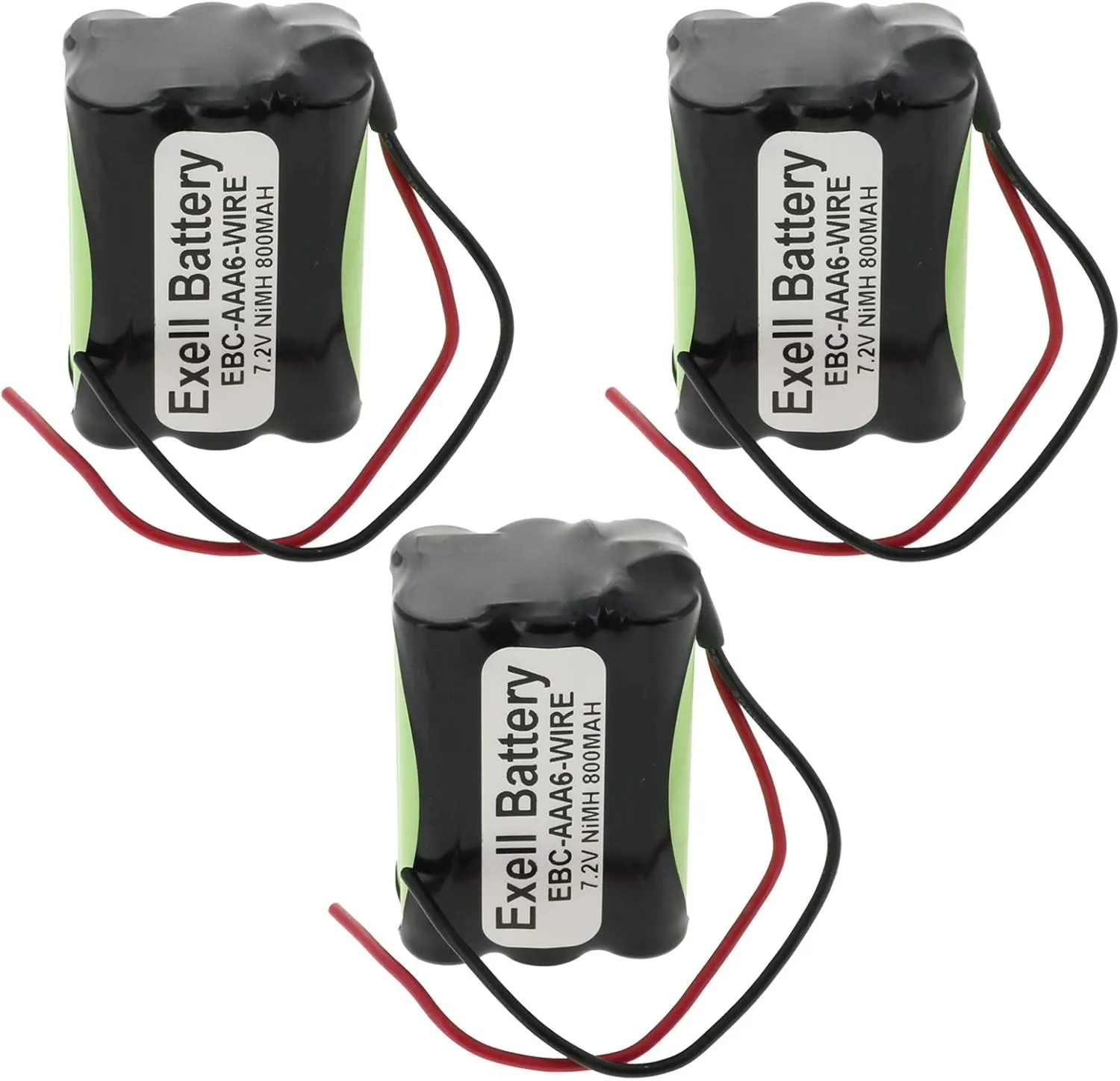 Exell Battery 3pc 7.2V 800mAh NIMH w/Wire Leads for 1:18 RC Truck Racing HPI RS4 Micro Cars