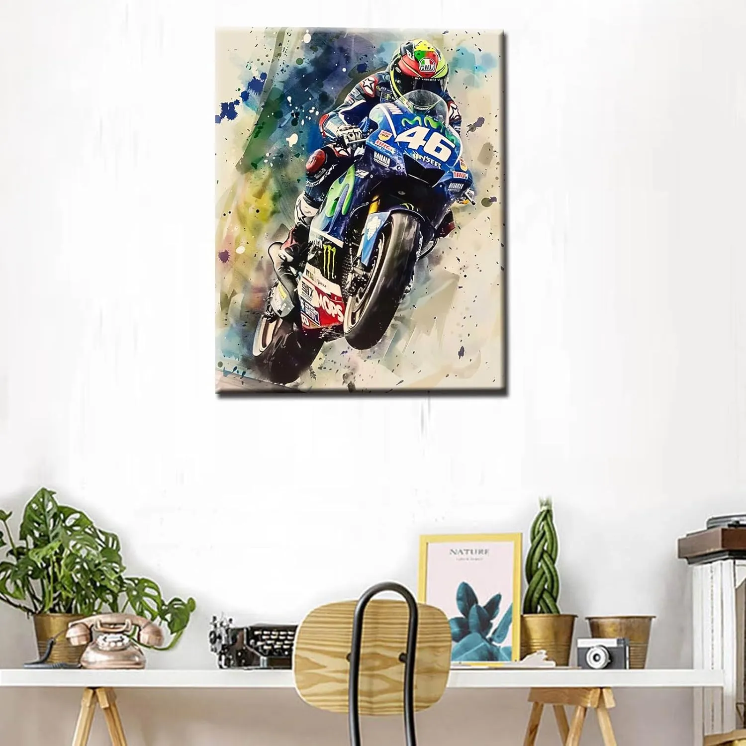 Extrem Sport Paint by Numbers Motocross Championship Paint by Numbers Kits on Canvas for Adults Motorcycle Painting Acrylic Paints for Perfect for Gift Home Wall Decor DIY Framed 16x20 Inch