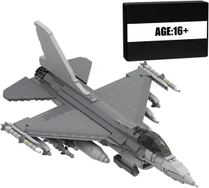 F-16C US Military Fighter Building Blocks Set, Designed by The Just_a_Brick_Setter, Collectible Military-Themed Display Set for Building Block Lovers (1119PCS)