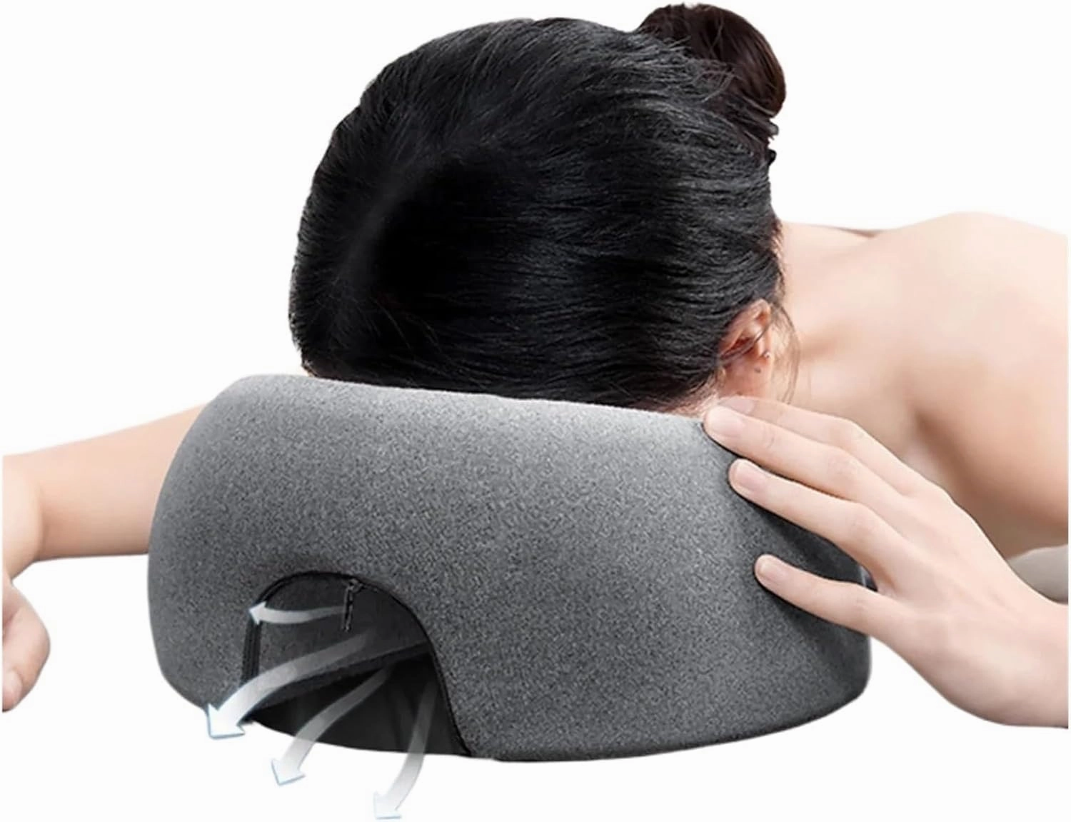 Face Down Pillow Desk Nap Pillow Prone Resting Comfort Memory Foam Ergonomics Home Massage Headrest Fit for Beauty Salon(Pink)