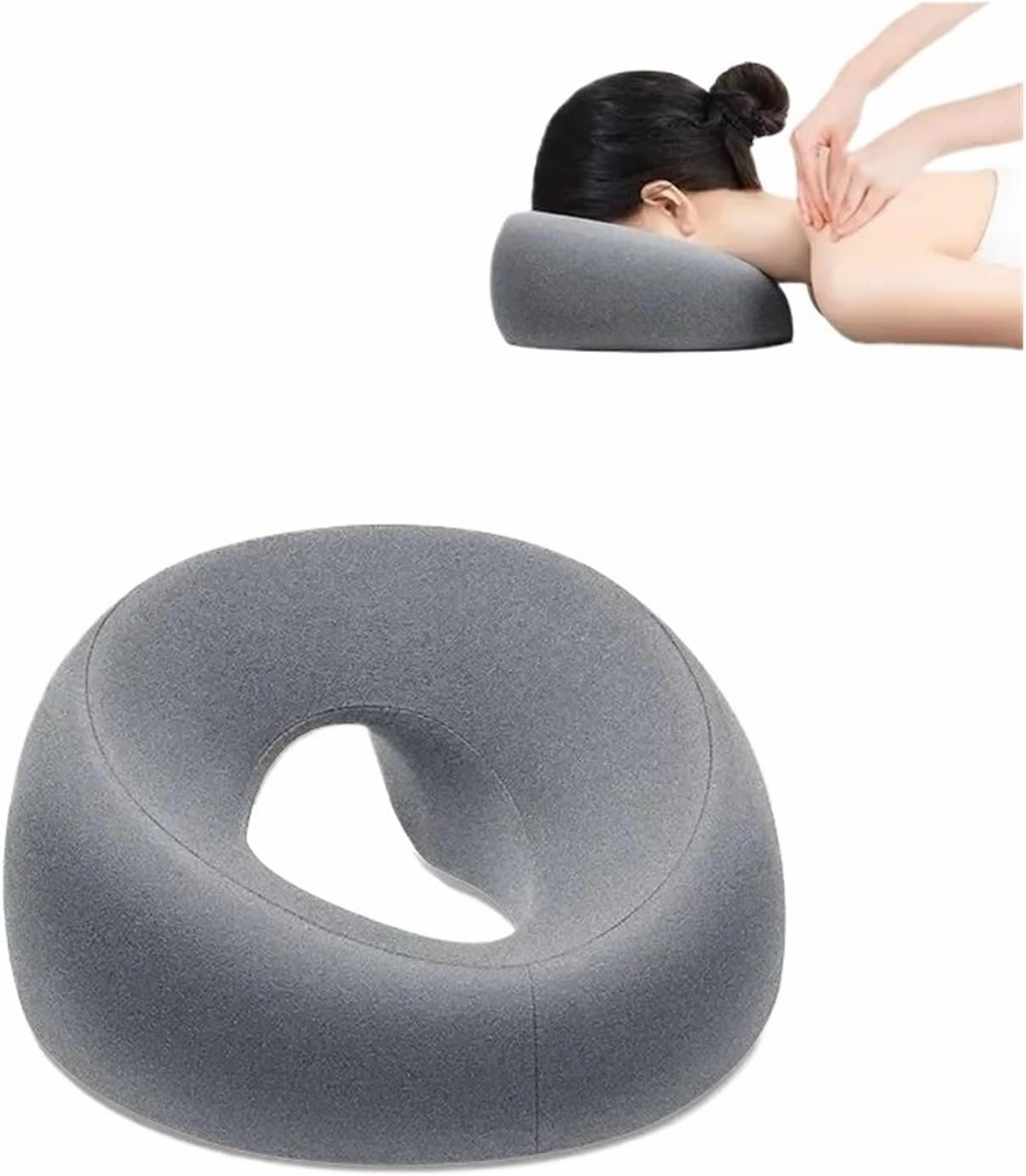 Face Down Pillow Desk Nap Pillow Prone Resting Comfort Memory Foam Ergonomics Home Massage Headrest Fit for Beauty Salon(Pink)