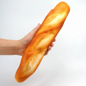 Fake Baguette and Realistic French Bread Loaf - Artificial Cake Dessert Decor and Faux Pastries Food Replica for Kitchen and Bakery Display (Baguette)