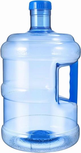 FAVOMOTO Reusable 5L Pure Water Bottle Jug with Handle,Leak Proof Round Plastic Water Bottle for Gym, Sports, Office, and Daily Cold Liquids Drinking,Blue