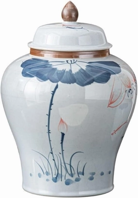 FEELIN Tea Caddy Creative Hand-painted General Jar Ceramic Tea Jar Large Sealed Jar Household Loose Tea Storage Container Tea Jar for Kitchen Storage Tea Coffee Sugar (Color : A, Size : Large)