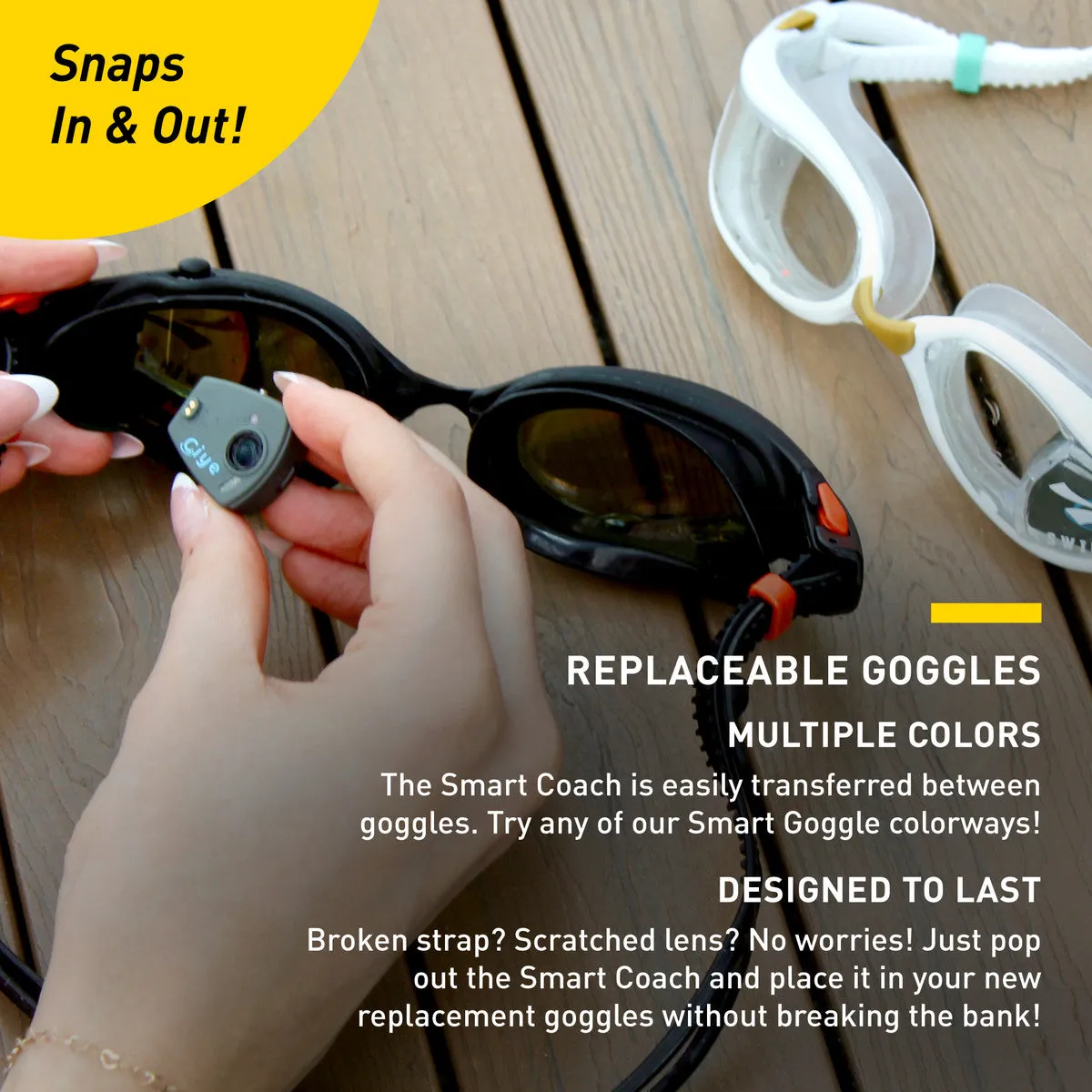 FINIS Smart Goggle Max Swim Kit | Smart Goggle Max with Digital In-Goggle Display and Fitness Tracking
