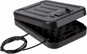 Fireproof Security Box with 3-Digit Combination Lock, Portable Safe for Guns, Money, Documents - 39IN Patented Security Cable Included - Ideal for Valuables and Firearms, Size 9.4x6.5x2 IN
