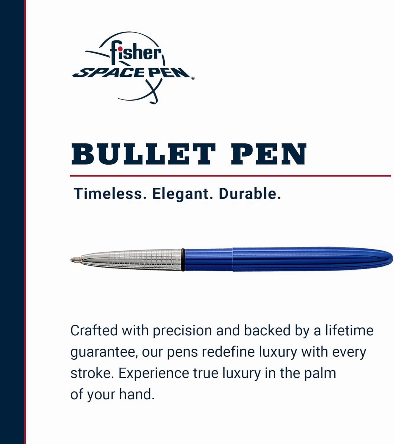 Fisher Space Pen Bullet Pen, Ballpoint, Blueberry, Brass, Black Ink, Gift Box