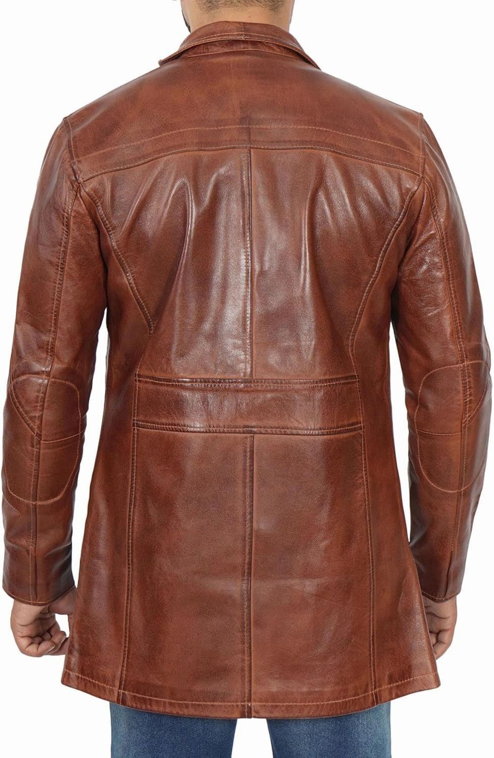 fjackets Leather Car Coats For Men – ¾ Length Real Lambskin Mens Fashion Brown & Black Leather Jacket Men