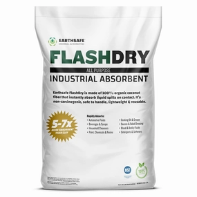 FlashDry Hydrophobic Industrial Absorbent - 50L Bag, Organic Coconut Coir, Absorbs Hydrocarbons, Bodily Fluids, Machine Fluids, Grease - Not for Water, 5-7x More Absorbent Than Clay, OSHA Compliant