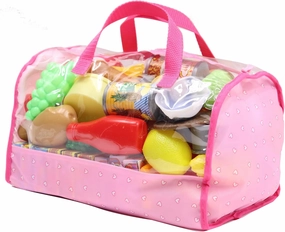 Flat River Group Dream Collection, Pretend Food Set with Carry Bag - Plastic Food Toys, Food Collection of 120 Pieces - Vegetables, Fruits, Cereal, Desserts & Poultry