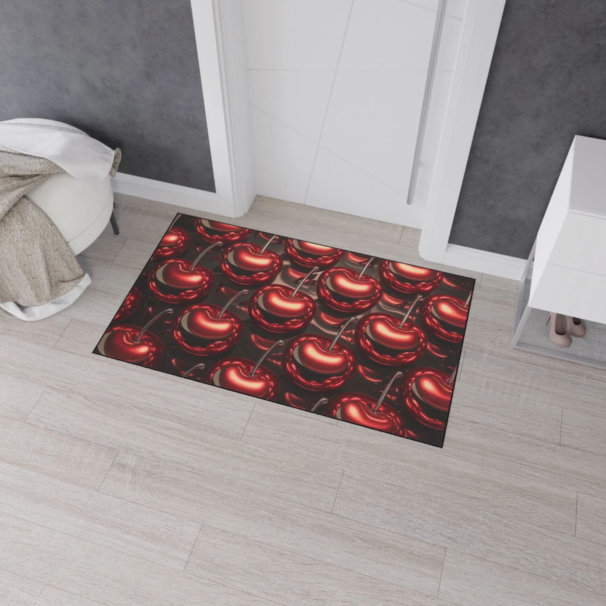Floor Mat - Shiny Red Cherries Design