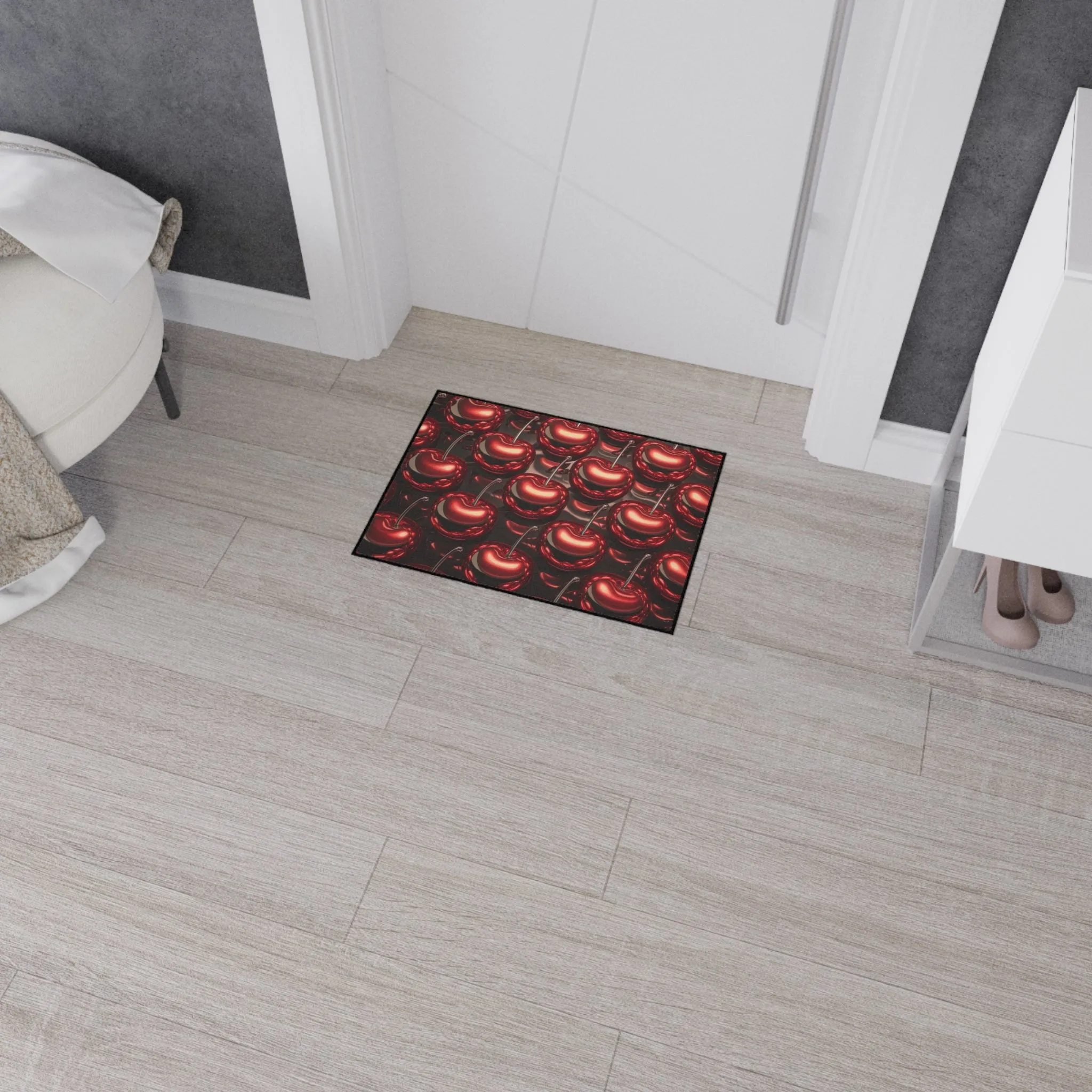 Floor Mat - Shiny Red Cherries Design