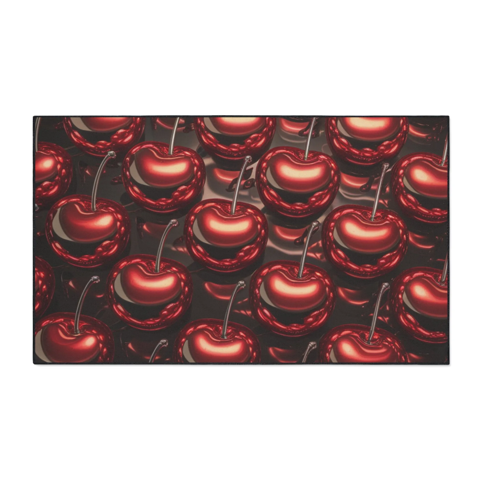 Floor Mat - Shiny Red Cherries Design