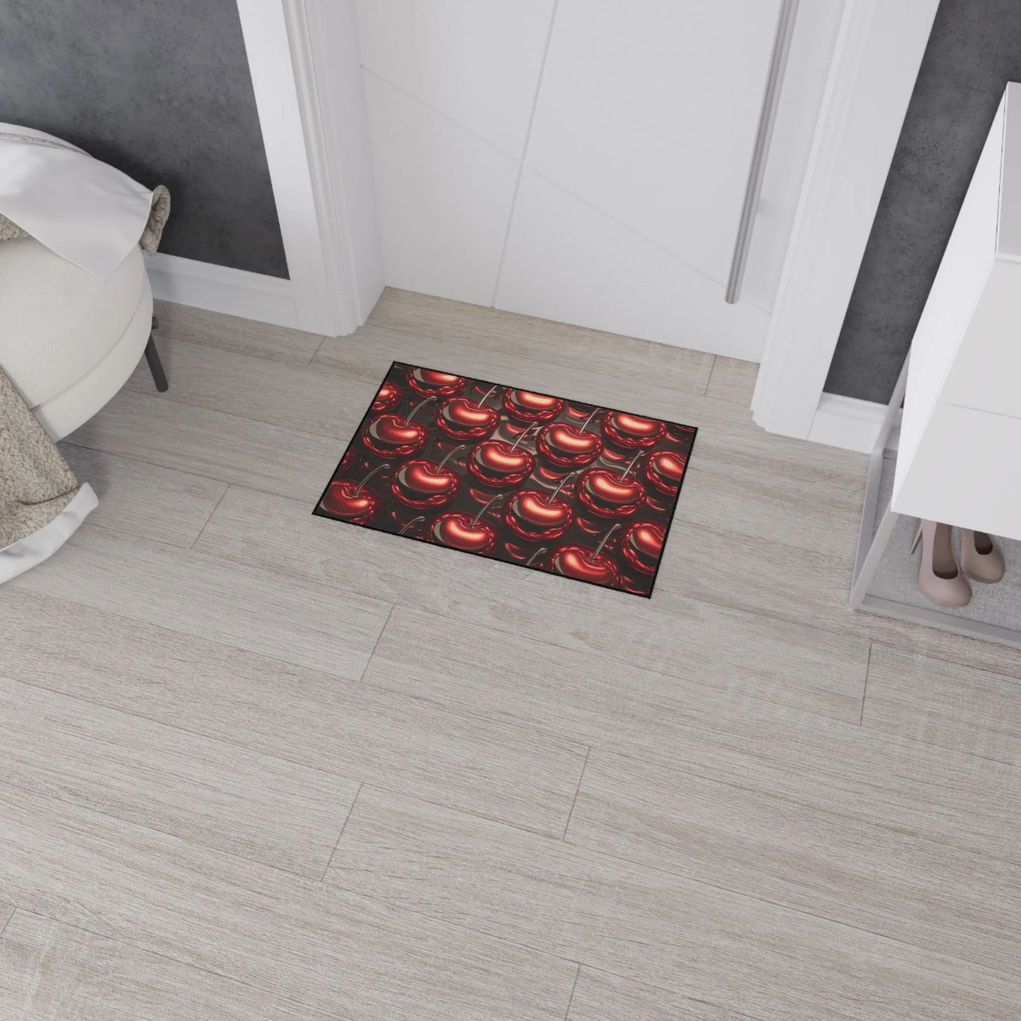 Floor Mat - Shiny Red Cherries Design