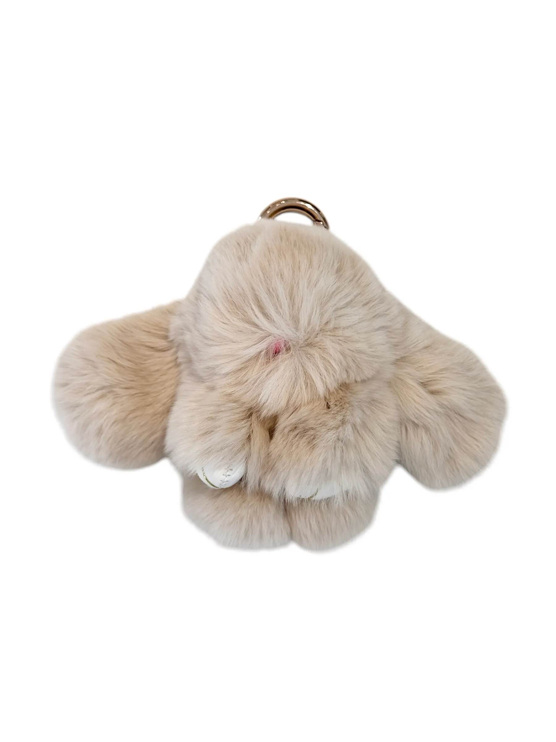 FLUFFY BUNNY BAG CHARM SAND