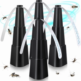 Fly Fans for Tables, Fly Repellent Fan Indoor Outdoor with Holographic Blades,4 Pack Batteries Powered for Picnic, Party, Restaurant, Kitchen, and BBQ