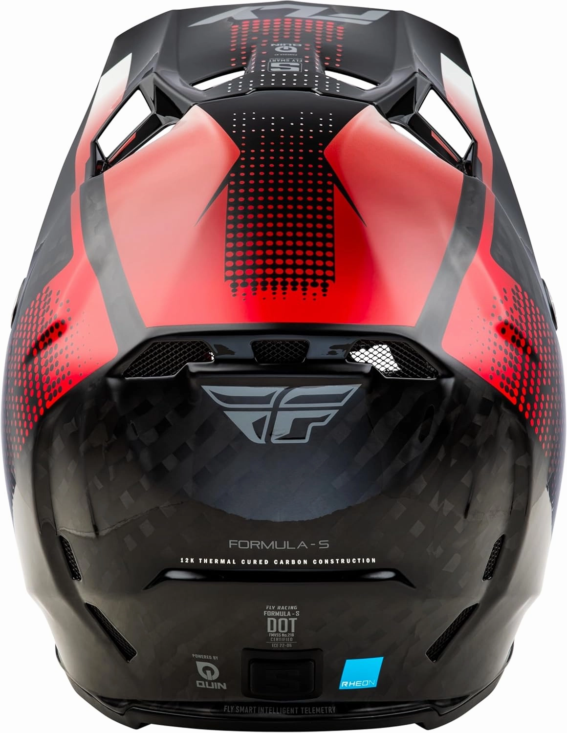 Fly Racing Adult Formula S Carbon Protocol Helmet, DOT/FMVSS 218 Approved (Black Carbon/Red, X-Small)