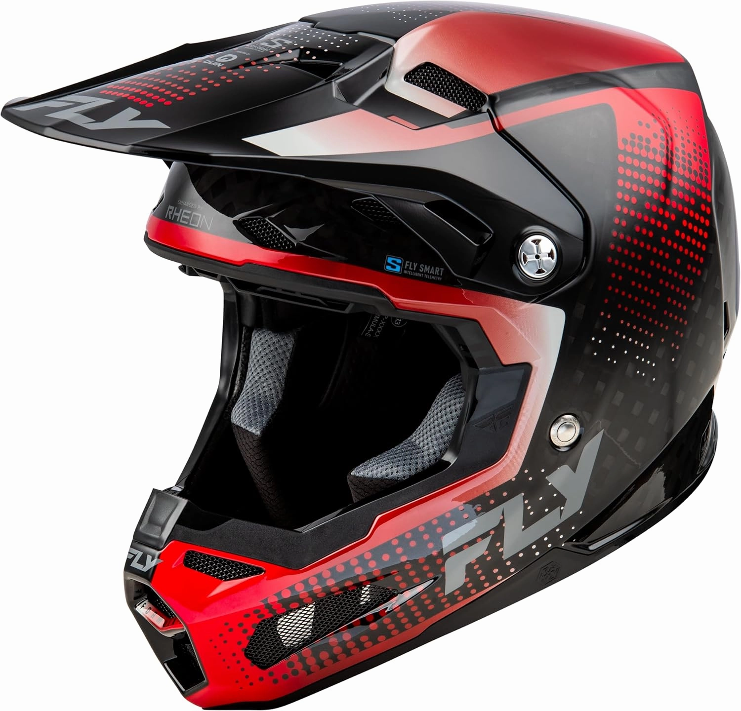 Fly Racing Adult Formula S Carbon Protocol Helmet, DOT/FMVSS 218 Approved (Black Carbon/Red, X-Small)