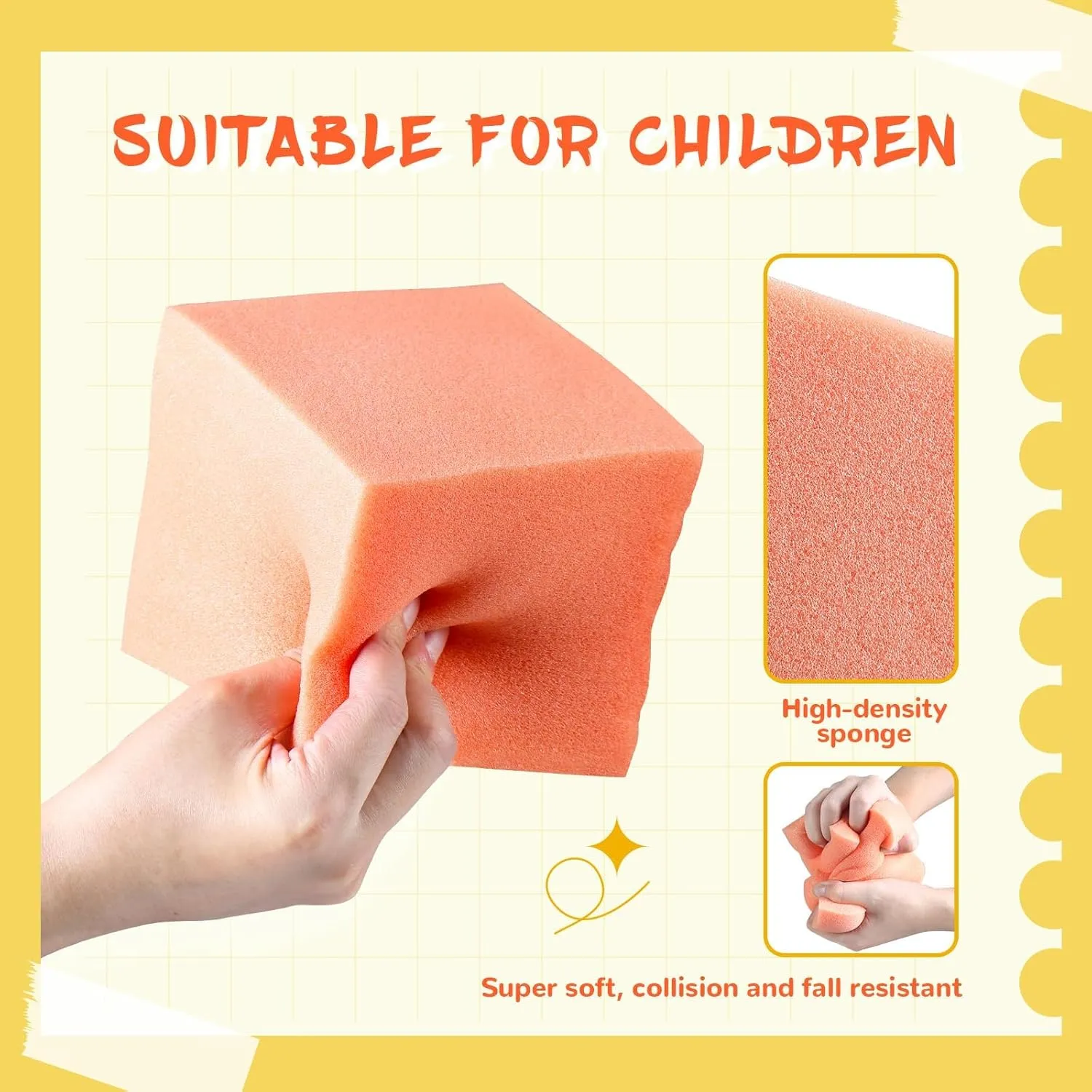 Foam Pit Cubes Blocks - 48PCS Sponge Form Cubes for Foam Ball Pits, Gymnastics, Freerunning and Parkour Courses, Skateboard Parks, BMX, Trampoline Arenas-Colorful(5" x 5" x 5")