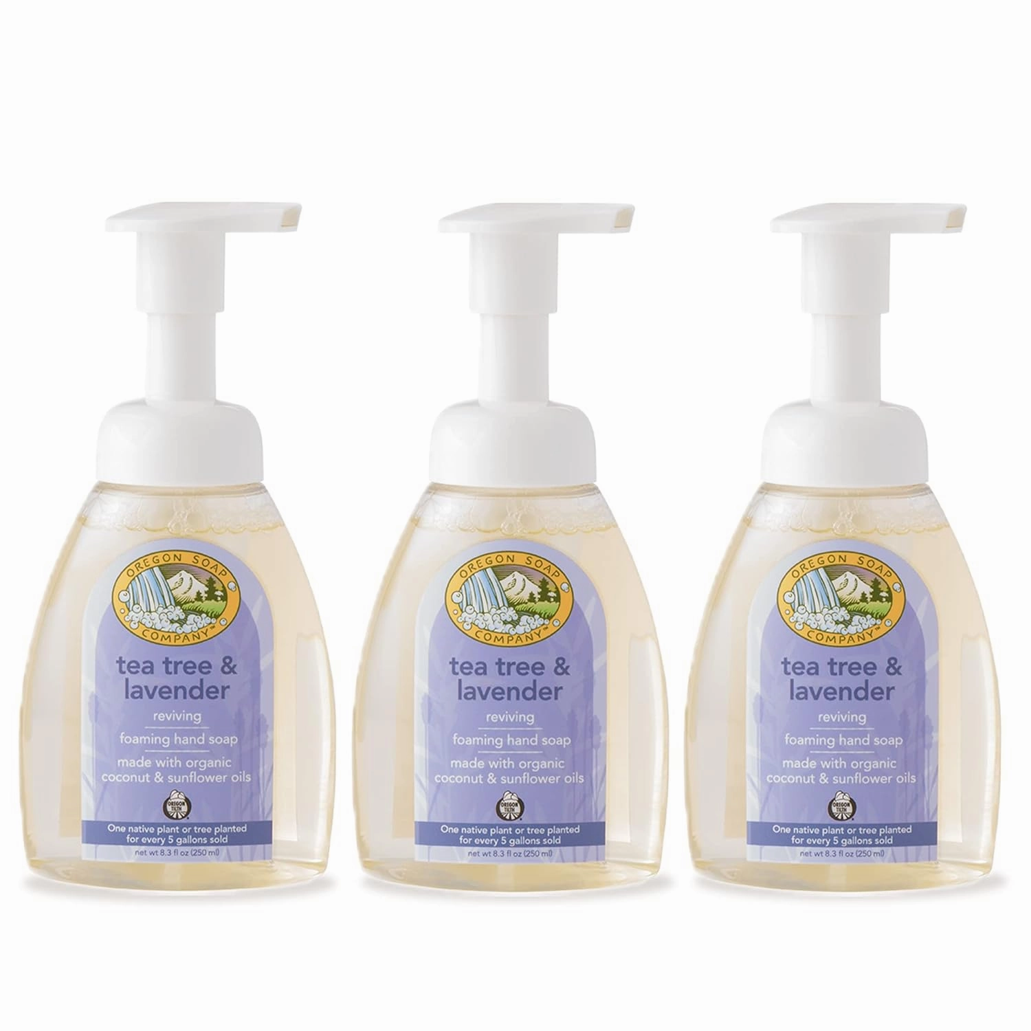 Foaming Hand Soap, Hand Soap Refills and Self Foaming Liquid Hand Soap, Liquid Hand Soap Bulk for Hand Wash, Tea Tree Lavender, 8.3 Oz, 3 Pack