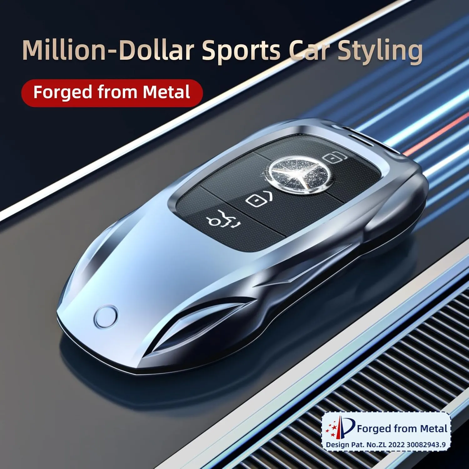 for Benz Key Fob Cover,Fit A B C E G S R Class SL SLC CLS CLA GLB GLC GLE GLS AMG CLK ML SLK Key Case Shell (Fashion Silver，for Benz-A)