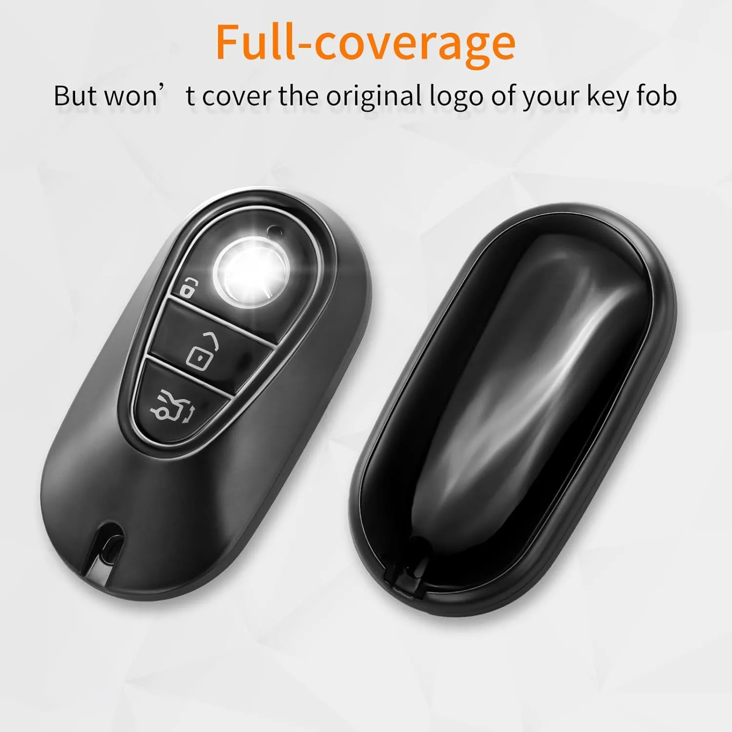 for Mercedes Benz Key fob Cover with Metal Keychain Case Key Shell Protector Compatible with 2020-2024 S-Class G-Class E-Class EQE EQS Accessories Grey