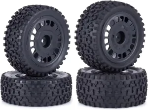 for Wltoys 104001 for Tamiya for TT-02B DT-02 1/10 4 Pcs 88mm for Buggy Tires Wheel Tyre RC Car Off Road for Rally for Racing Rims Upgrades Parts RC Car DIY Parts(Black)