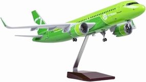 for A320 NEO Siberia S7 Aviation Model 1 80 Scale Aircraft Wheeled Landing Gear Die-cast Resin Model Aircraft Miniatures Set(No Light)