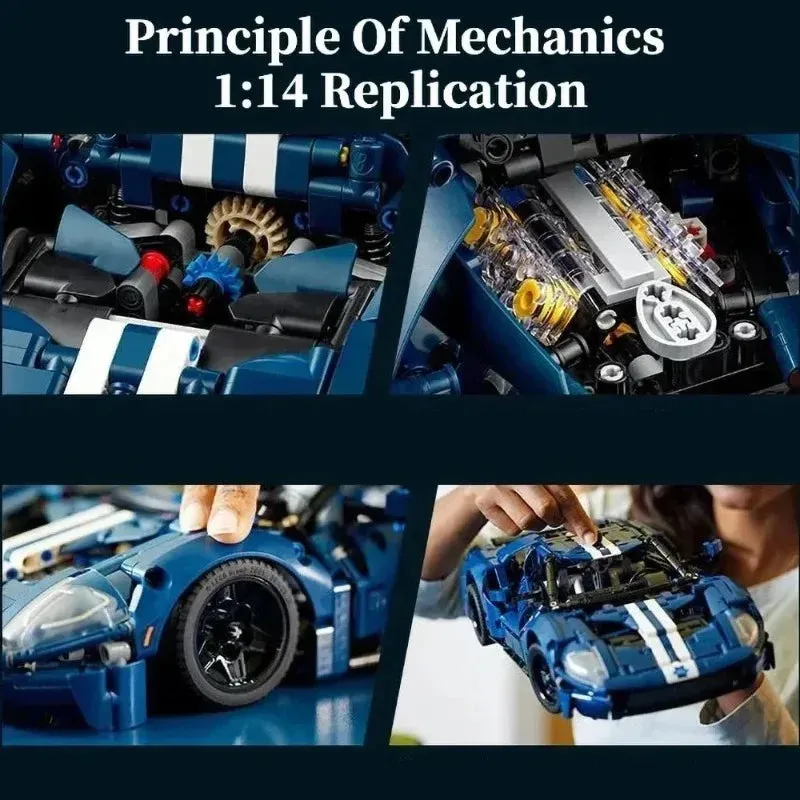 Forded GT Muscle Sports Car Building Block Model Toy Bricks for Kids