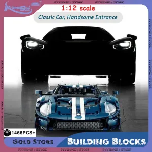 Forded GT Muscle Sports Car Building Block Model Toy Bricks for Kids