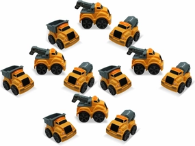 Forest & Twelfth Pull Back Toy Trucks – Construction Pull Back Toy – Realistic Construction Vehicles Come in Three Varieties – Dump, Tow, and Cement Truck (12 Pack)