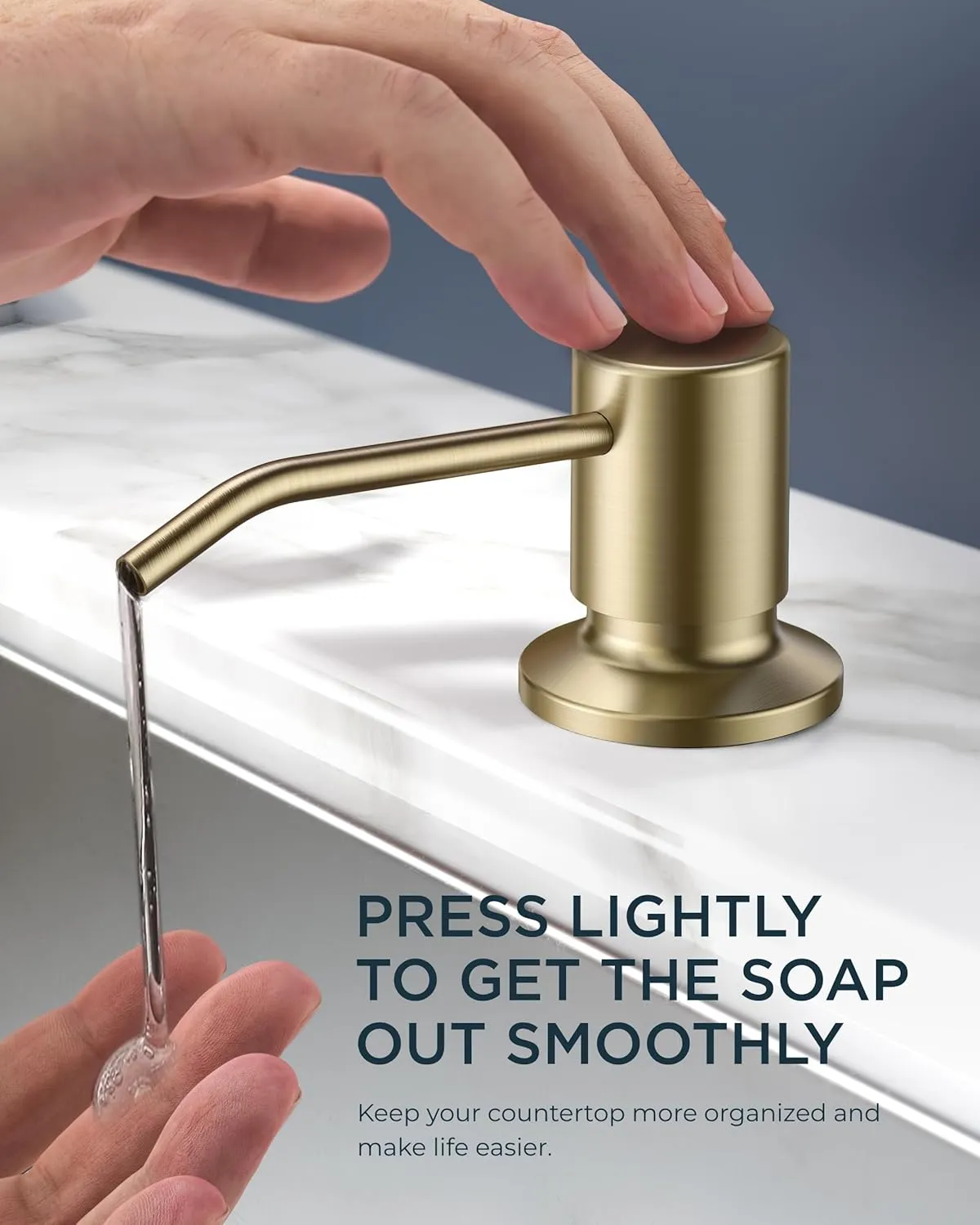 FORIOUS Gold Kitchen Faucet with Soap Dispenser and Pull Down Sprayer, High Arc Single Handle Classic 3 Modes Stainless Steel Faucet for Kitchen Sink Farmhouse RV Bar Laundry Camper