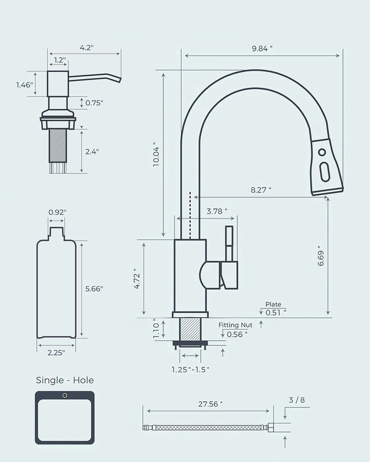 FORIOUS Gold Kitchen Faucet with Soap Dispenser and Pull Down Sprayer, High Arc Single Handle Classic 3 Modes Stainless Steel Faucet for Kitchen Sink Farmhouse RV Bar Laundry Camper