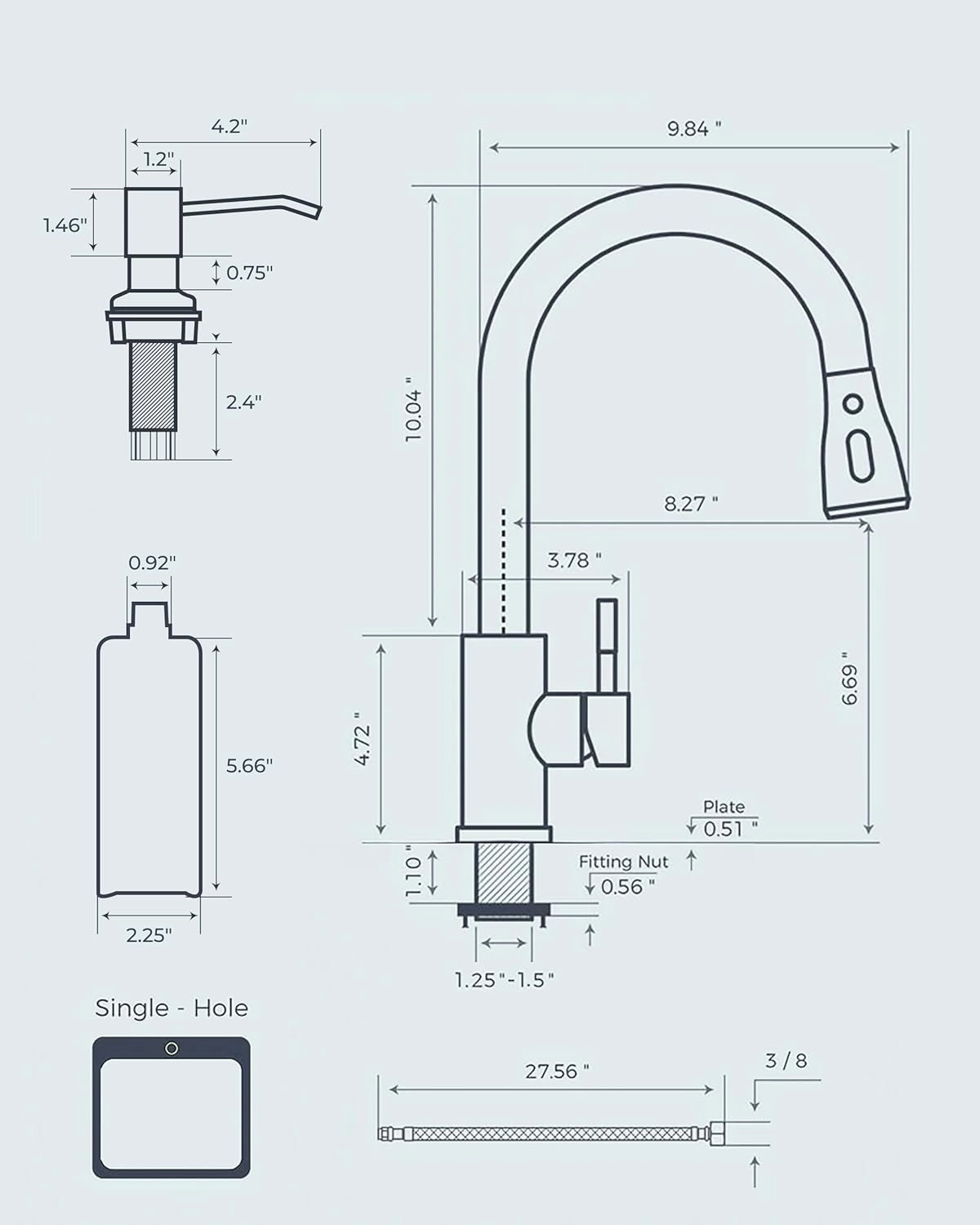 FORIOUS Kitchen Faucet with Soap Dispenser and Pull Down Sprayer, High Arc Single Handle Classic 3 Modes Stainless Steel Faucet for Kitchen Sink Farmhouse RV Bar Laundry Camper, Oil Rubbed Bronze