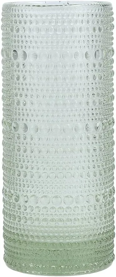 Fortessa Jupiter Beaded Hobnail Glass, 11 Ounce Collins/High Ball (Set of 6), Sage