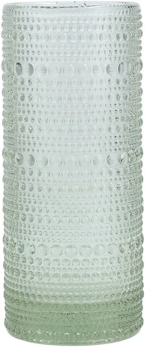 Fortessa Jupiter Beaded Hobnail Glass, 11 Ounce Collins/High Ball (Set of 6), Sage
