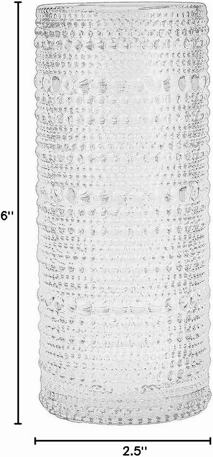 Fortessa Jupiter Beaded Hobnail Glass, 11 Ounce Collins/High Ball (Set of 6), Clear