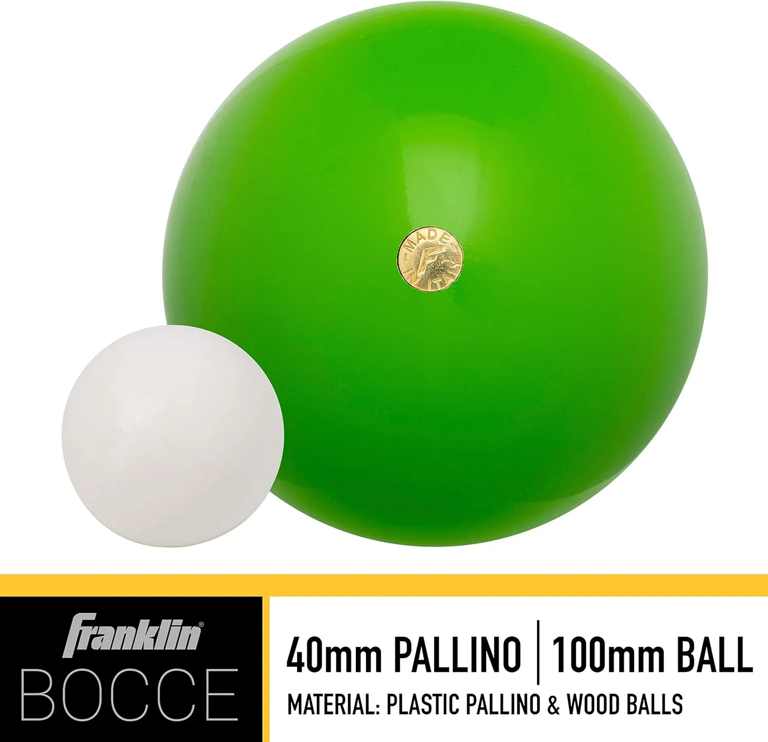 Franklin Sports Bocce Ball Set — 8 Wooden Bocce Balls and 1 Pallino — Beach, Backyard Lawn or Outdoor Party Game - Made in Italy
