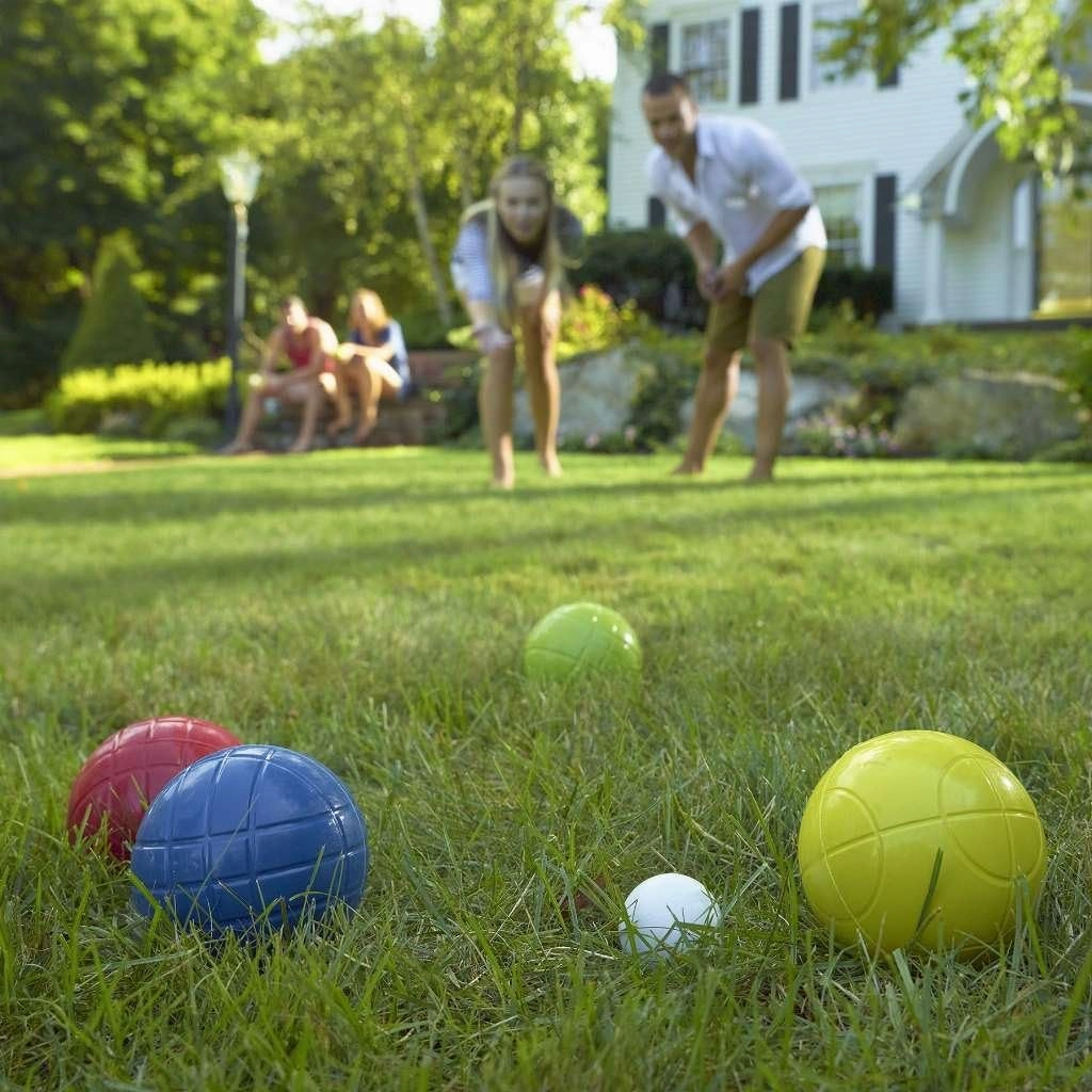 Franklin Sports Bocce Sets - Backyard   Beach Bocce Ball Sets - (8) Outdoor Balls   (1) Pallino - Adult   Family Bocce Sets